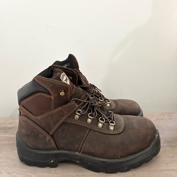 Irish Setter Ely Boots Men 12 Brown Leather Steel Toe Utility Work 6" Red Wing - Picture 1 of 7